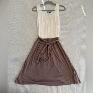 mark. Cream and Brown Mini Dress